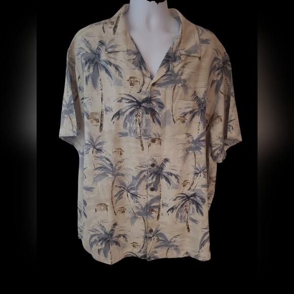 Caribbean Men's Short Sleeve Button Down Shirt Size 3XT - Picture 1 of 3
